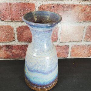 Vintage Red Duck Studio Signed Pottery Vase — Reactive Blue-Lavender Ombre Glaze